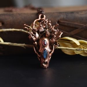 Handcrafted electroformed copper necklace